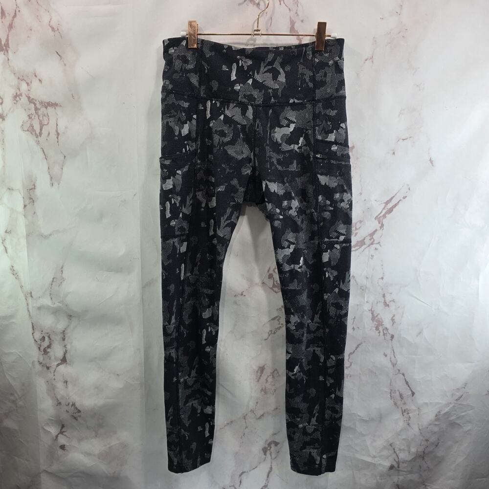 Title Nine Leggings Womens Small Black Camo High Crop Daily Decathlon Melange